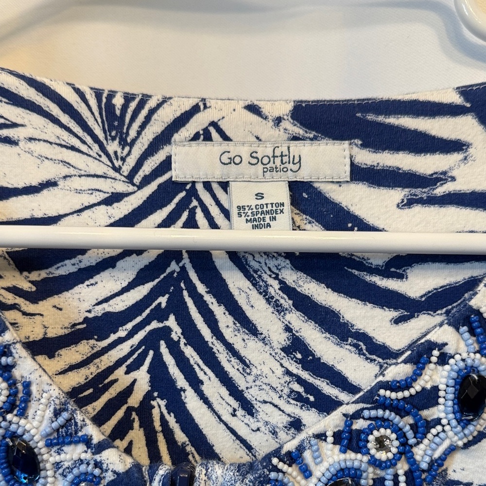 Go Softly Blue and White Dress - Picture 10 of 14